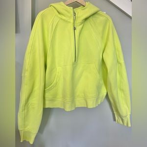 Lululemon oversized scuba half zip in electric lemon